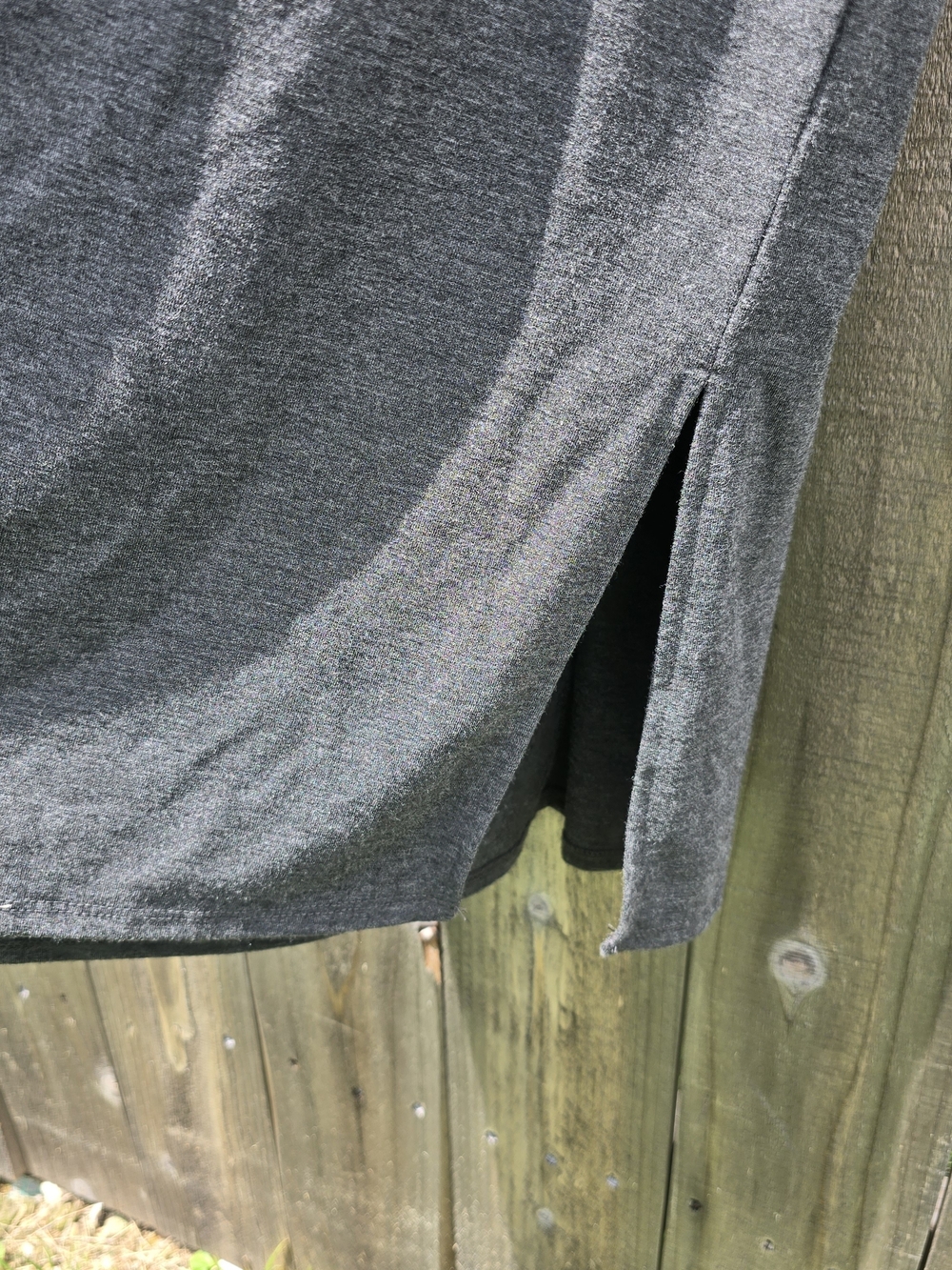 Torrid Midi Jersey Cross Back Slit Skirt Charcoal Heather Grey Size 0, L, 12 NEW - Picture 6 of 12